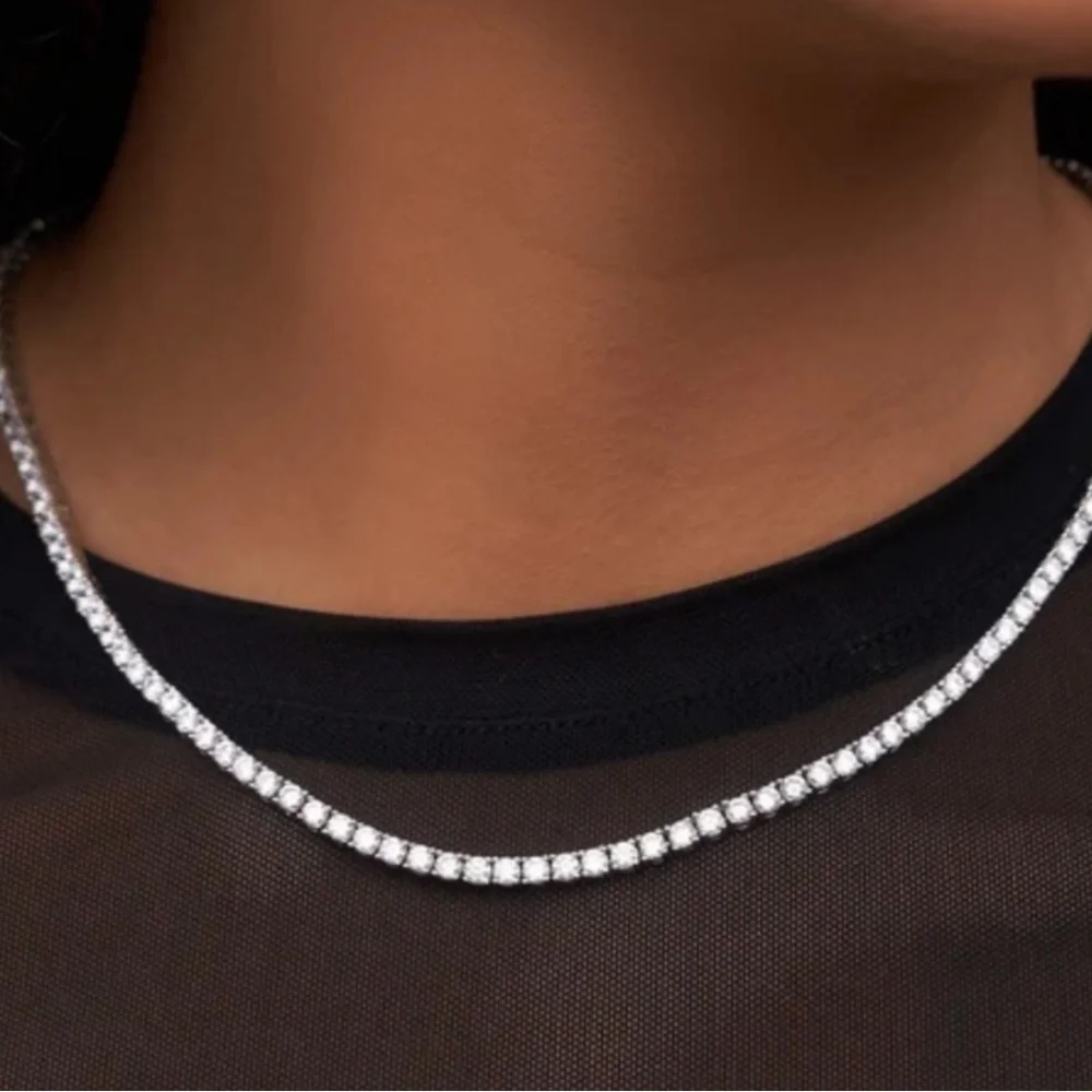 18k 24ct Tennis Necklace - Picture 4 of 9